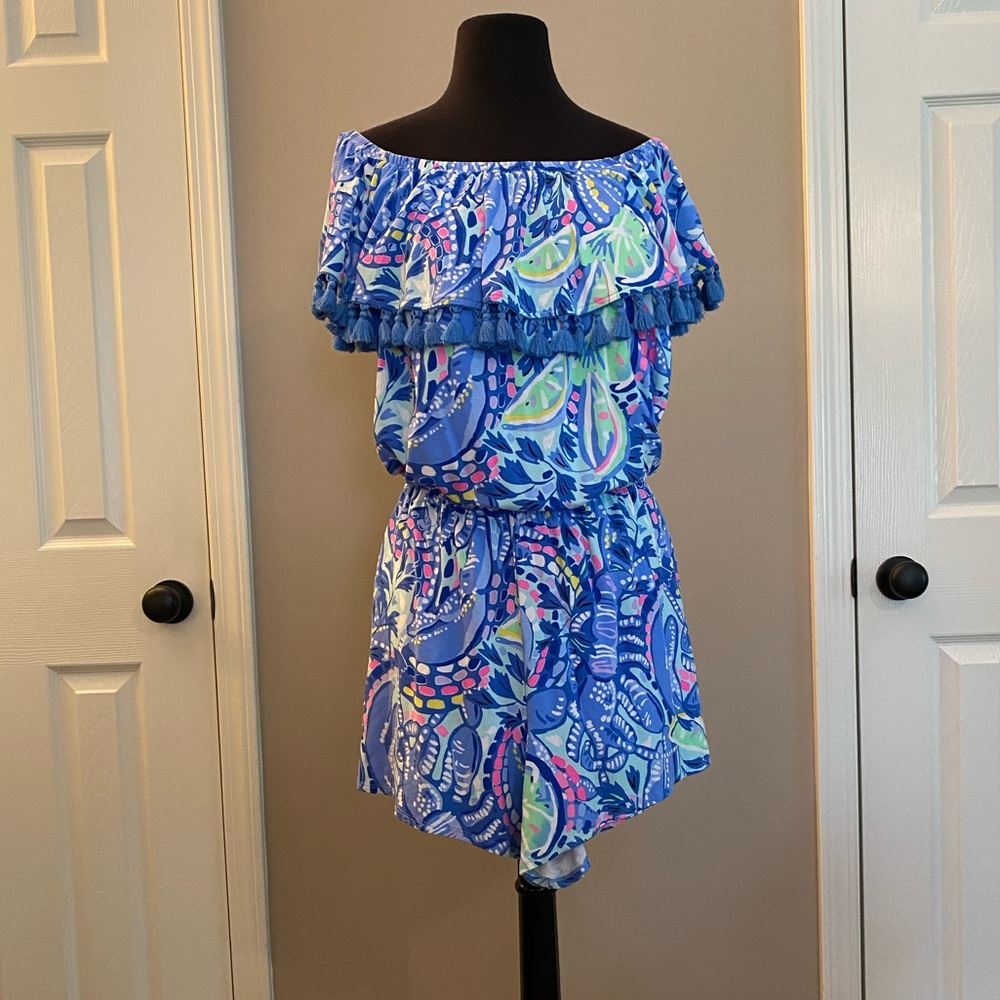 Lilly Pulitzer La Fortunate Romper Size Medium